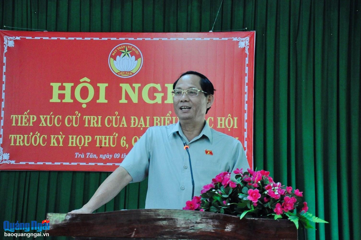 Đoàn đại biểu Quốc hội tỉnh tiếp xúc cử tri xã Trà Tân 