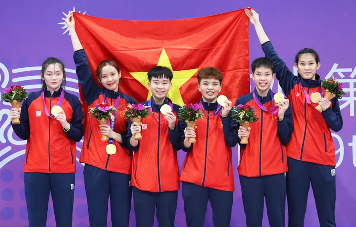 ASIAD 19: Cầu mây nữ giành Huy chương Vàng thứ 2 cho Việt Nam