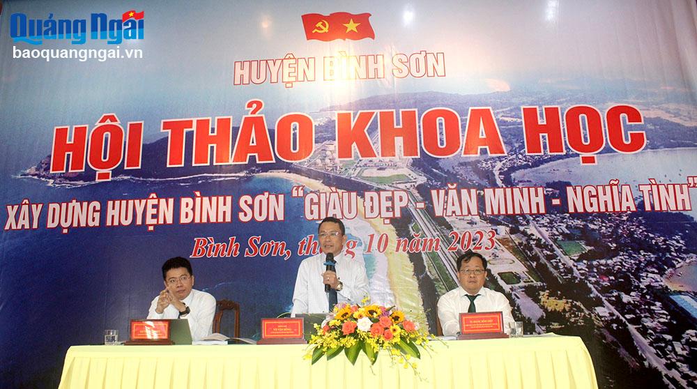 Hội thảo khoa học “Xây dựng huyện Bình Sơn giàu đẹp – văn minh – nghĩa tình”.
