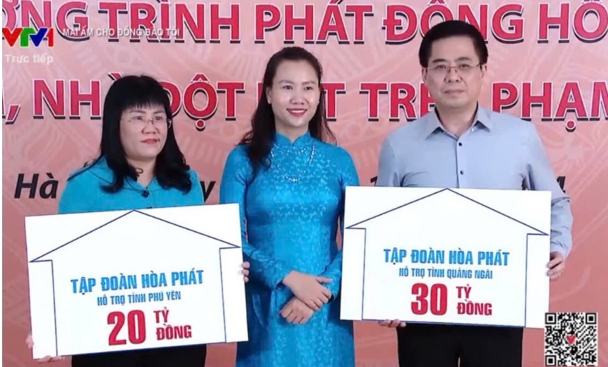 Tập đoàn Hòa Phát hỗ trợ Quảng Ngãi 30 tỷ đồng xóa nhà tạm