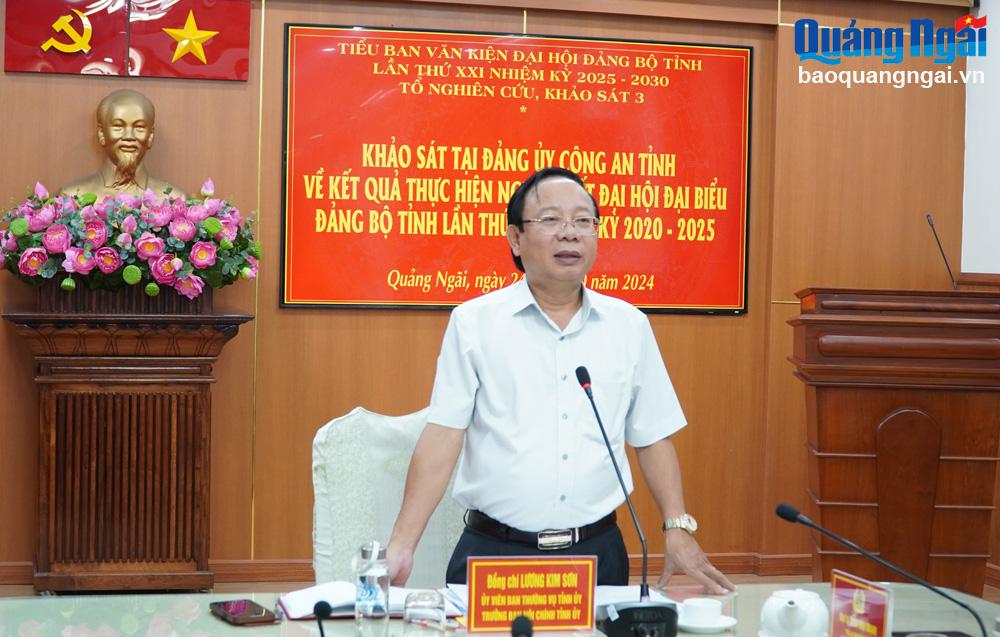 Tổ nghiên cứu, khảo sát số 3 làm việc với Đảng ủy Công an tỉnh