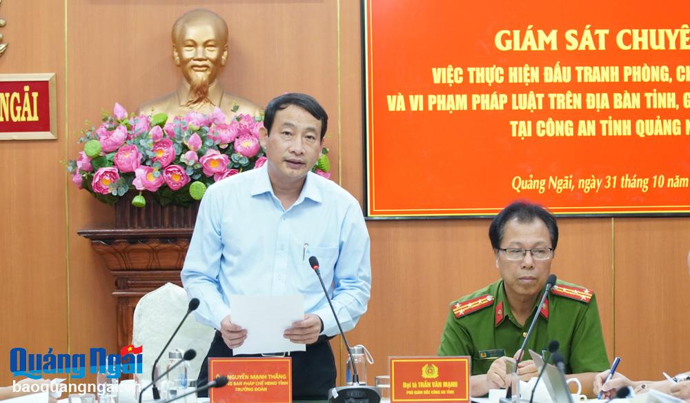 Giám sát công tác đảm bảo an ninh trật tự tại Công an tỉnh