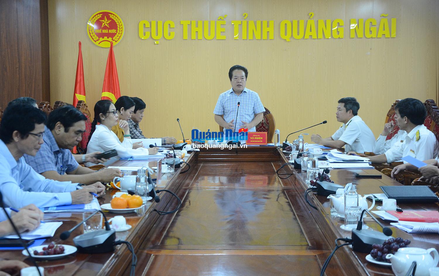 Ủy ban nhân dân tỉnh làm việc với Cục thuế tỉnh