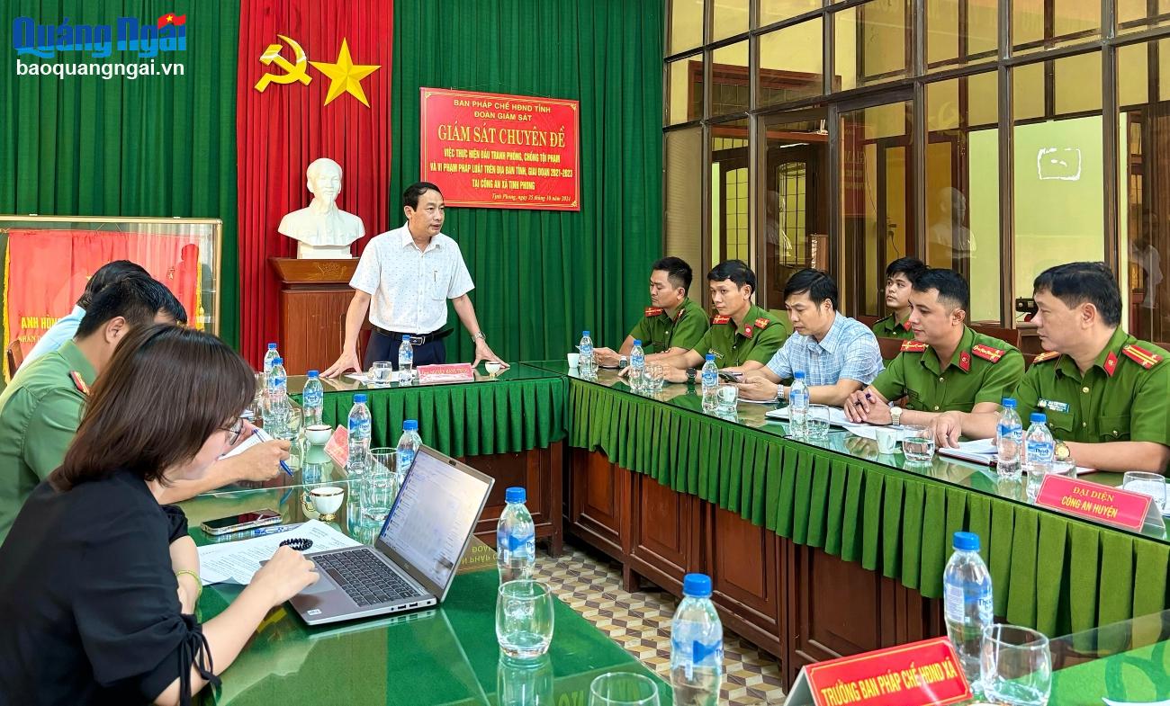 Đảm bảo an ninh trật tự tại xã Tịnh Phong