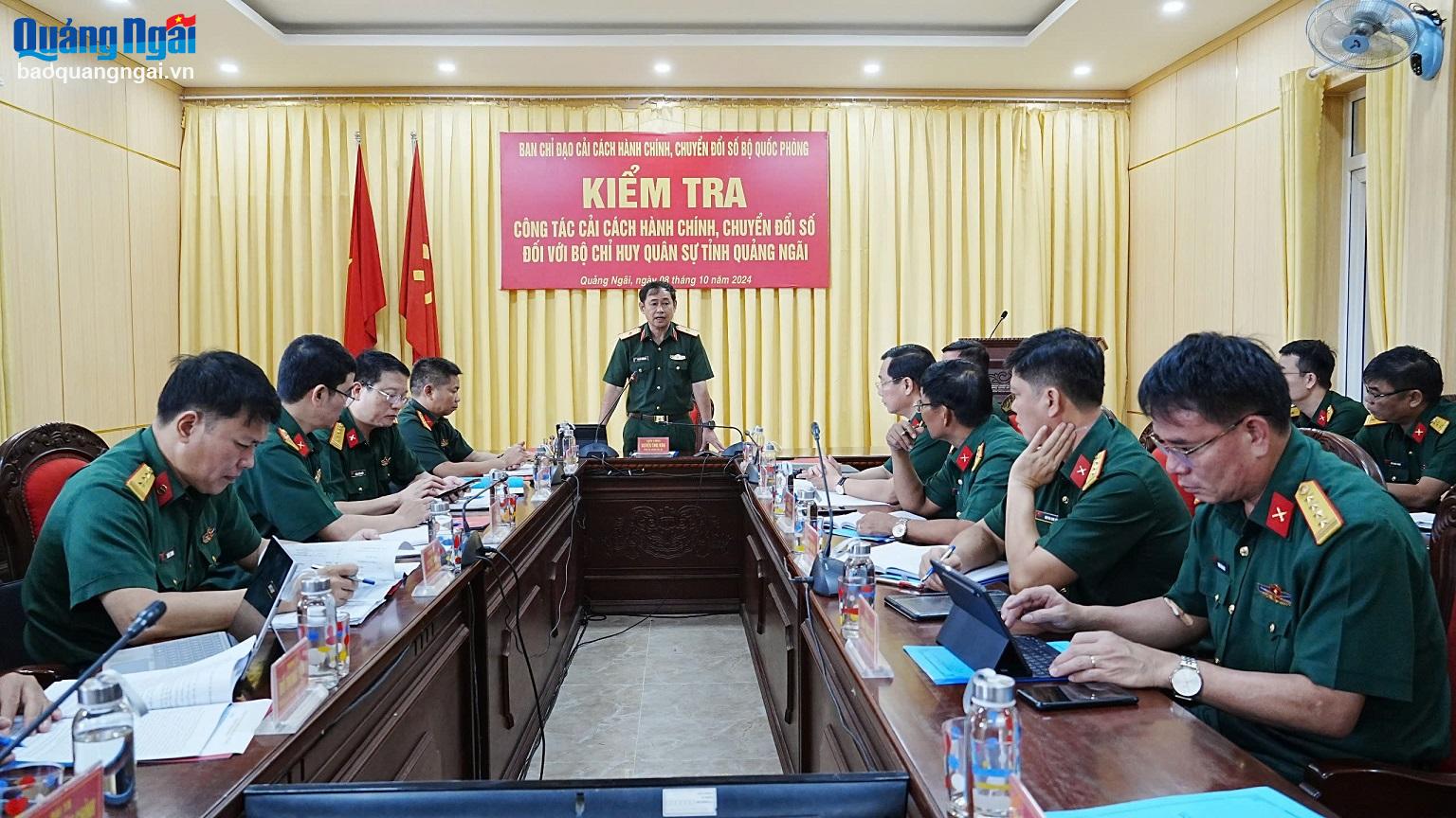 Bộ Quốc phòng kiểm tra công tác cải cách hành chính và chuyển đổi số