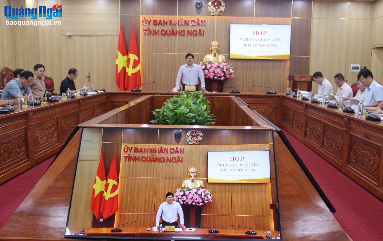 UBND tỉnh cho ý kiến một số nội dung