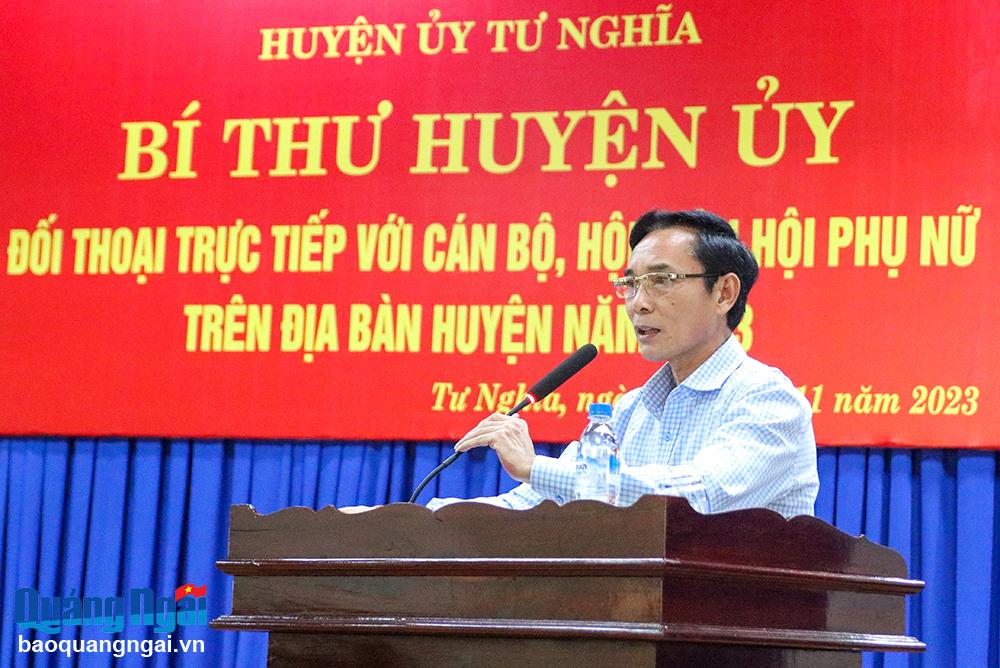 Bí thư Huyện ủy Tư Nghĩa đối thoại với cán bộ, hội viên phụ nữ