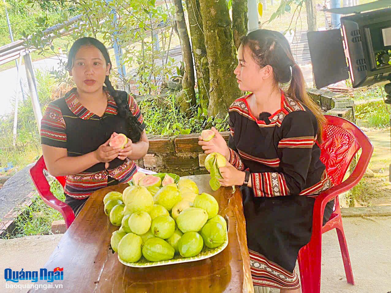 Phụ nữ vùng cao livestream bán nông sản