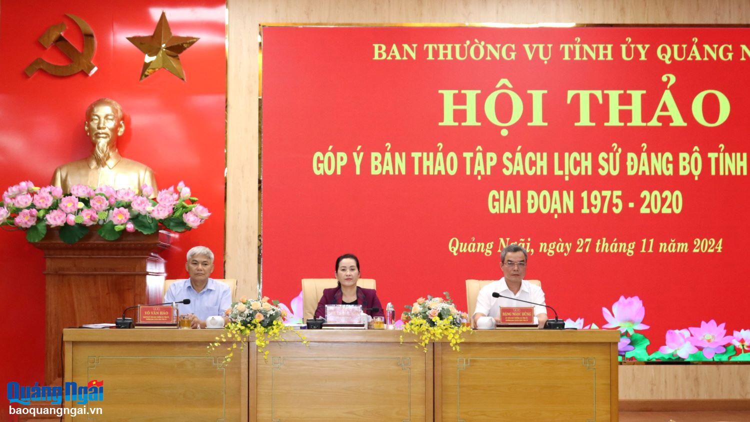 Hội thảo góp ý bản thảo tập sách “Lịch sử Đảng bộ tỉnh Quảng Ngãi (1975 - 2020)” 