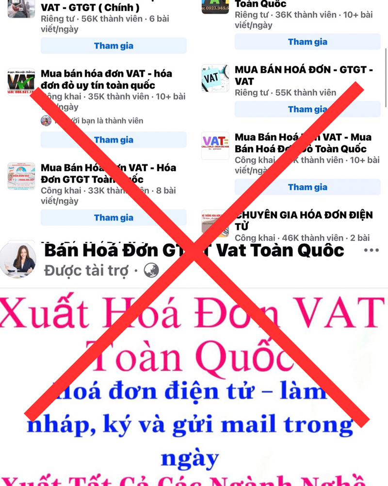 Cảnh báo mua bán hóa đơn trên không gian mạng