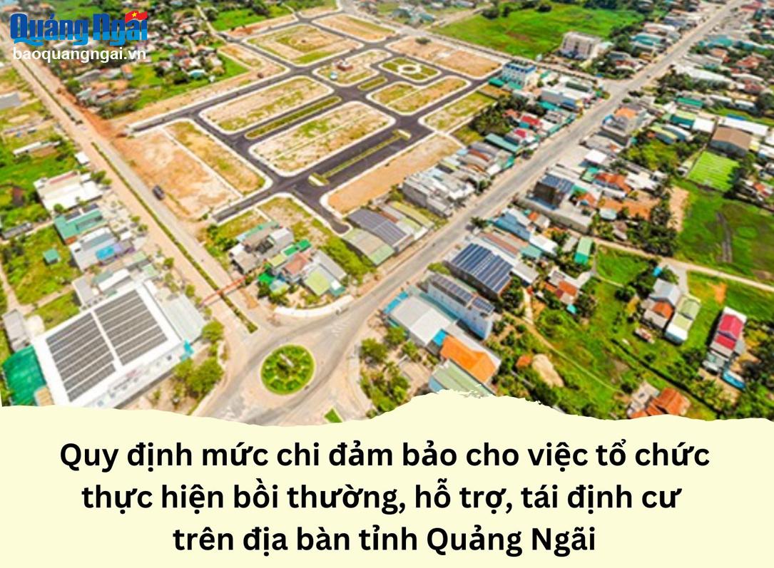 Quy định mức chi đảm bảo cho việc tổ chức thực hiện bồi thường, hỗ trợ, tái định cư trên địa bàn tỉnh Quảng Ngãi