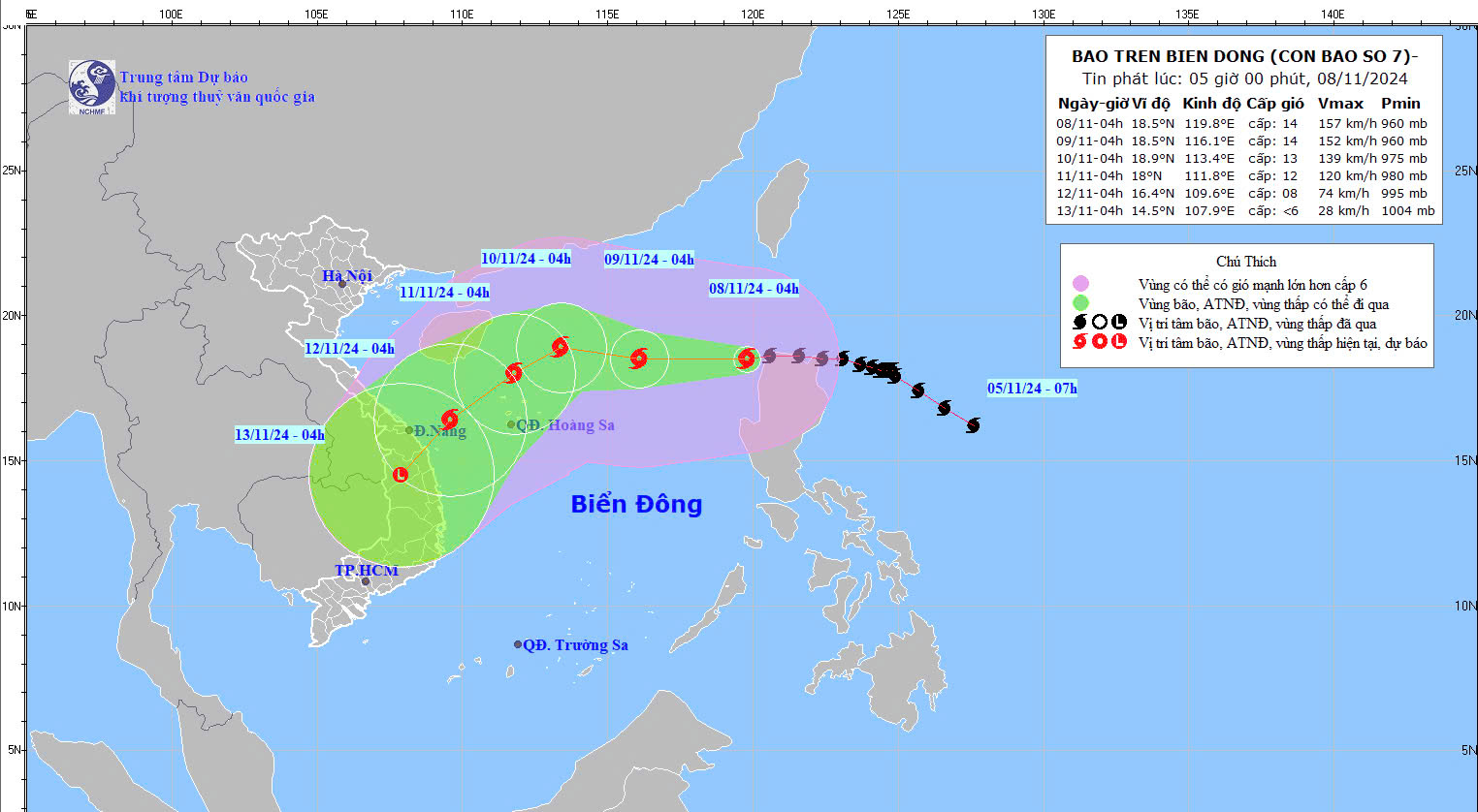 Bão Yinxing vào Biển Đông, trở thành bão số 7