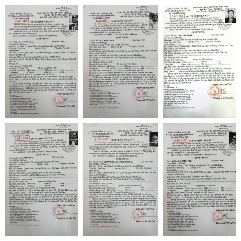 Truy nã đặc biệt thêm 6 đối tượng liên quan vụ khủng bố tại Đắk Lắk