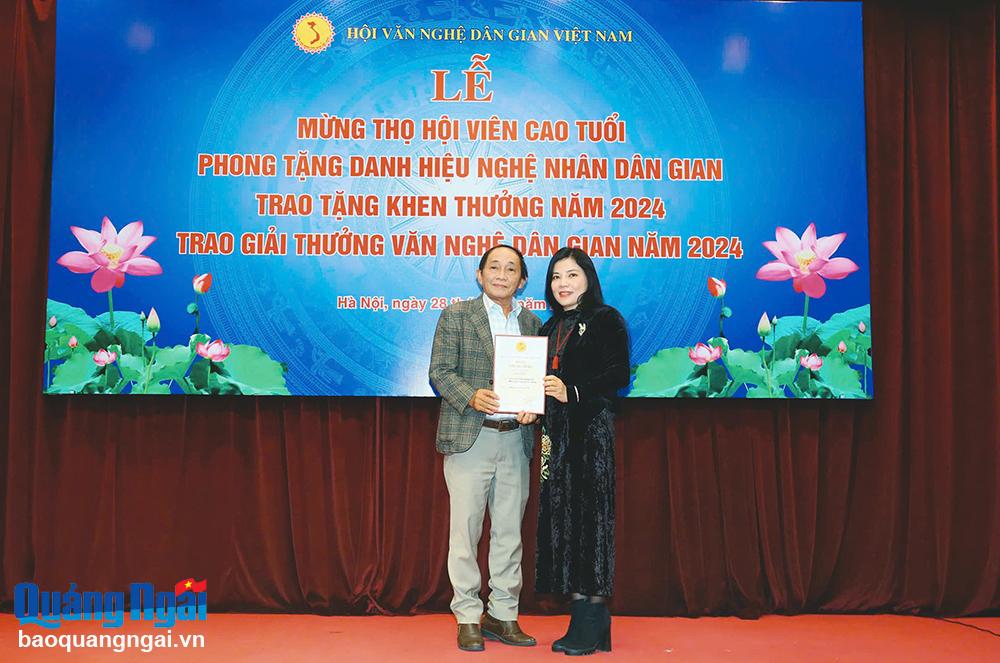 Công trình văn hóa Ca Dong đoạt giải Nhất Giải thưởng Văn nghệ dân gian 2024