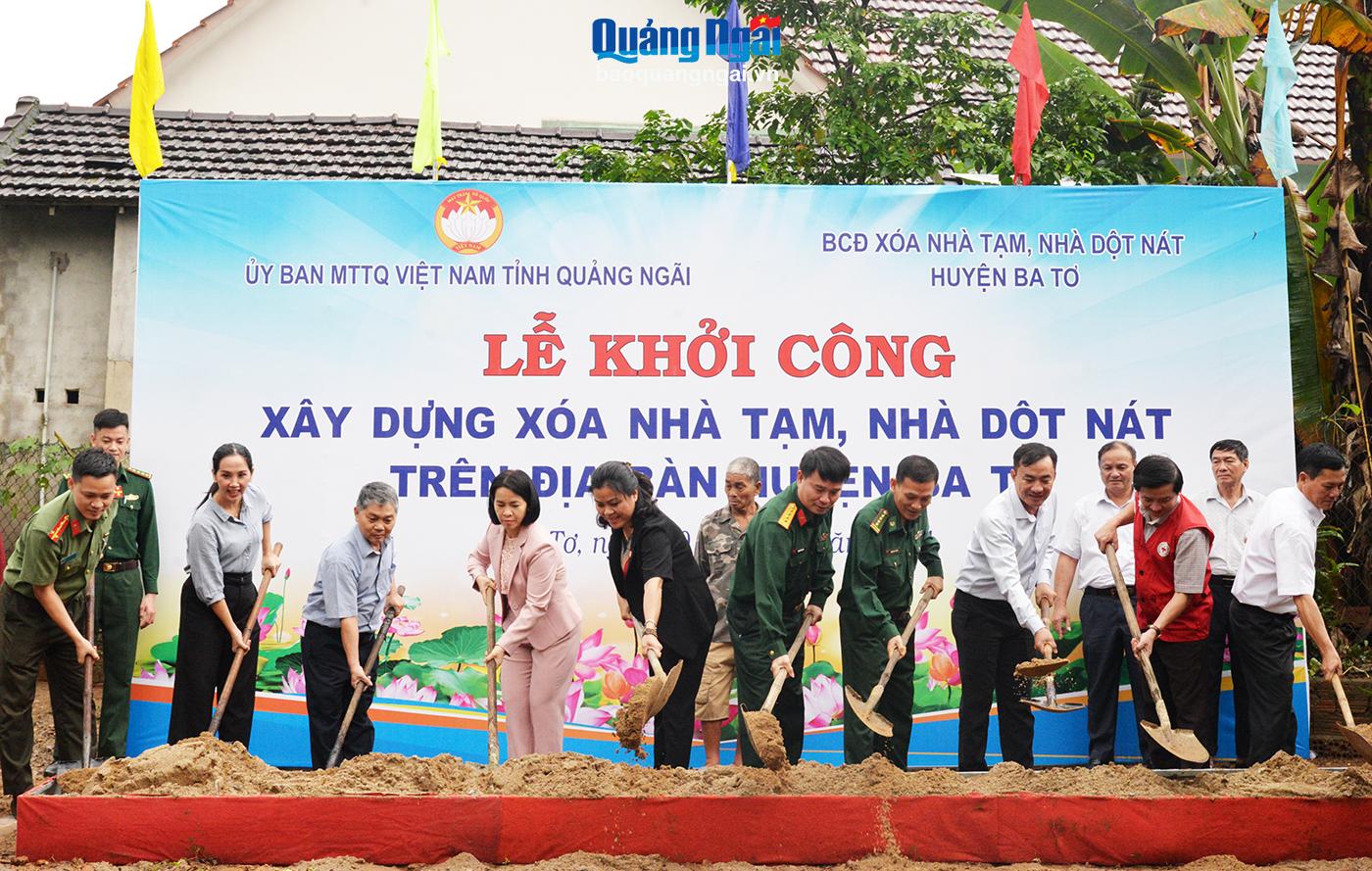 Khởi công xây dựng xóa nhà tạm, nhà dột nát ở huyện Ba Tơ