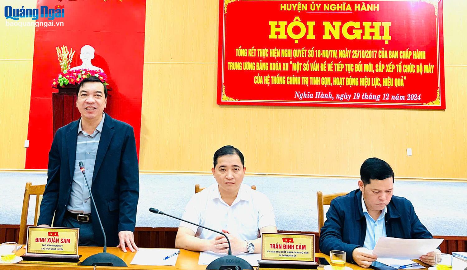 Huyện Nghĩa Hành tổng kết thực hiện Nghị quyết số 18-NQ/TW