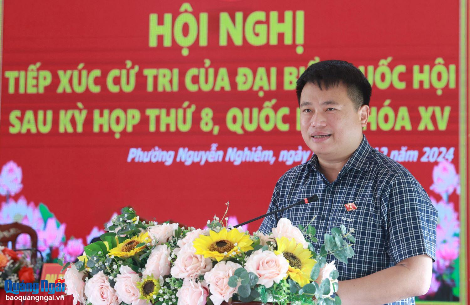 Đoàn Đại biểu Quốc hội tỉnh tiếp xúc cử tri phường Nguyễn Nghiêm