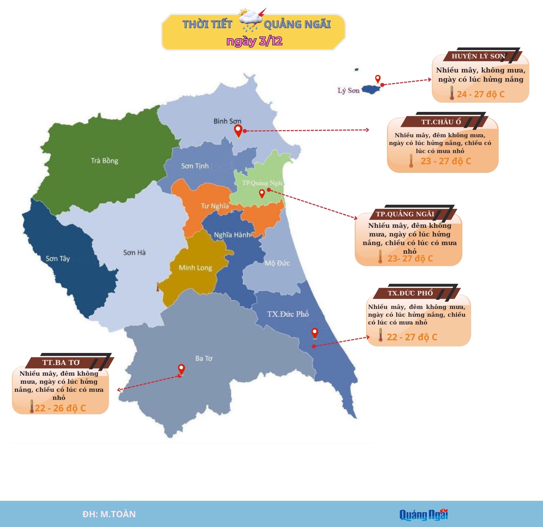 Thời tiết Quảng Ngãi ngày 3/12