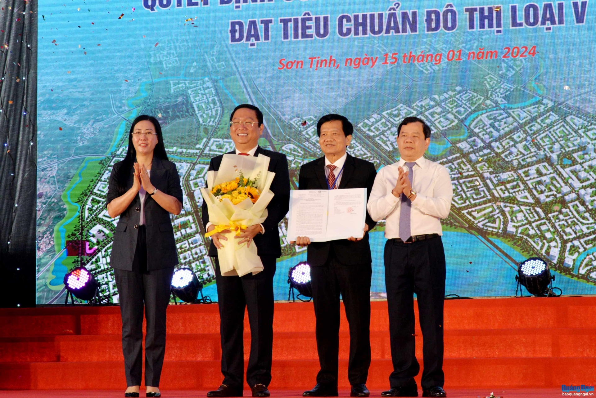 Công bố đô thị mới Sơn Tịnh đạt tiêu chuẩn đô thị loại V