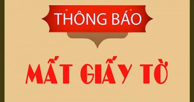 Thông báo mất giấy tờ