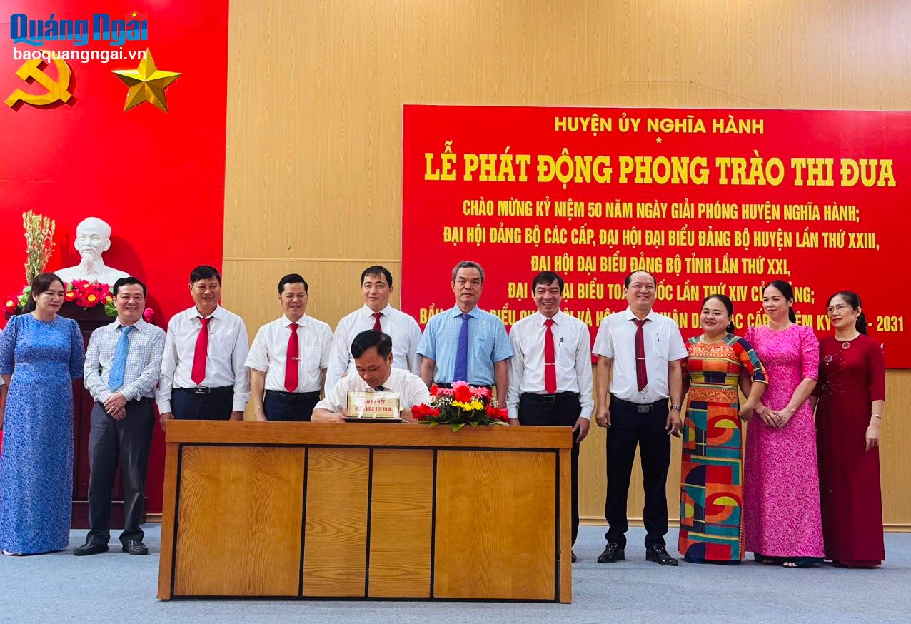 Huyện Nghĩa Hành phát động phong trào thi đua cao điểm chào mừng đại hội đảng bộ các cấp